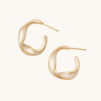 TITLIYA Korean White Hoop Anti-Tarnish Earrings
