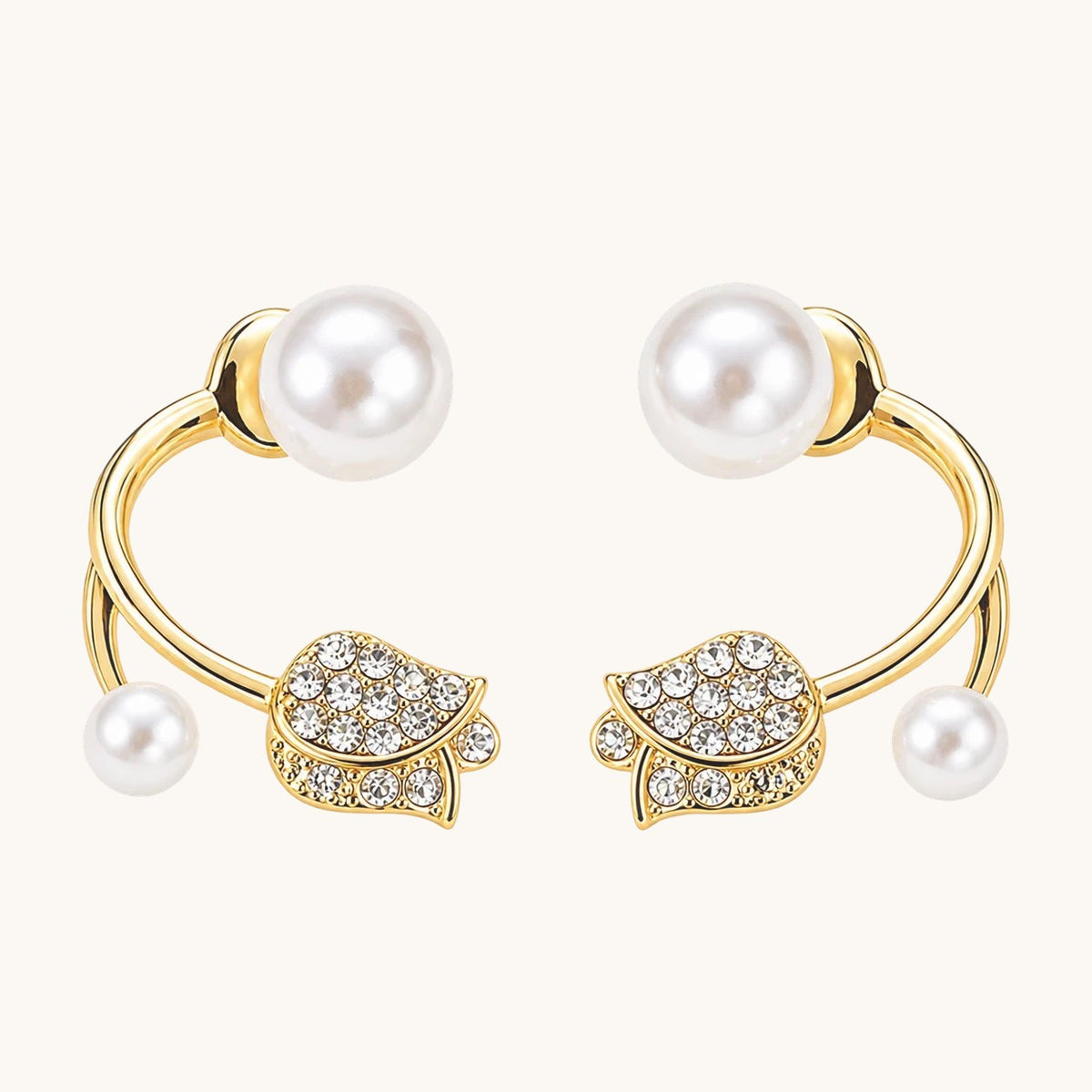 TITLIYA Korean Style Rose Pearl Earrings for Women