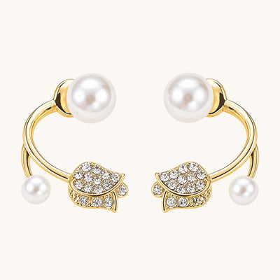 TITLIYA Korean Style Rose Pearl Earrings for Women