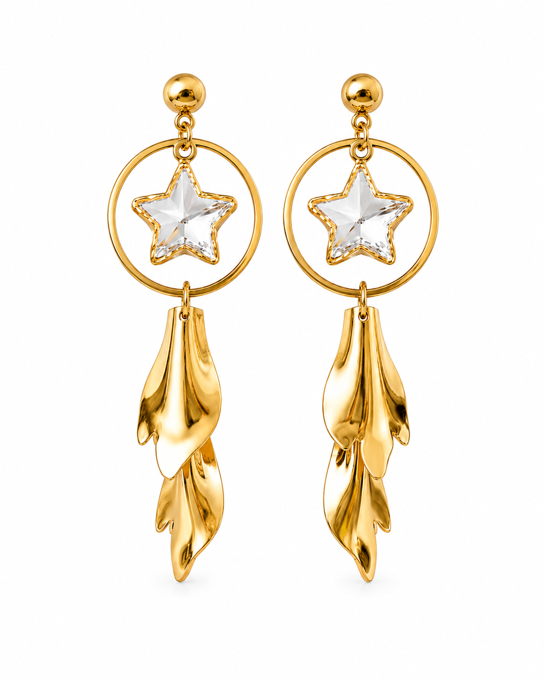 Crystal Star Drop Earrings