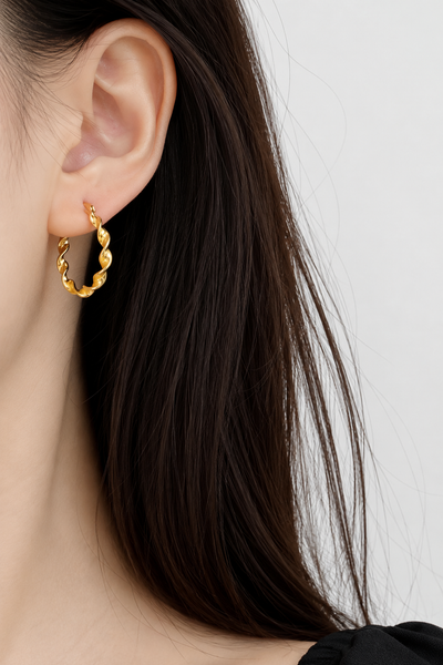 Golden Twisted Earring-small