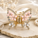 TITLIYA Korean Pink Butterfly Claw Hair Clip – Anti-Tarnish Floral Design