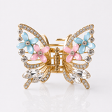 TITLIYA Korean Pink & Blue Butterfly Claw Hair Clip – Anti-Tarnish Floral Design
