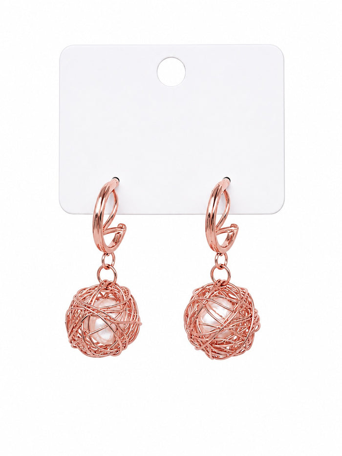 Korean Wire Ball Dangle Earrings
