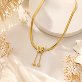 TITLIYA Korean Style Gold Butterfly Pendant Snake Chain Necklace for Women