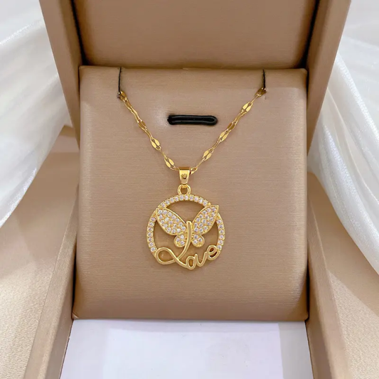Stainless Steel Love Butterfly Pendant Titliya