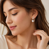 TITLIYA Korean Earrings Combo Set of 3 – Black Floral, Pearl & Crystal Designs