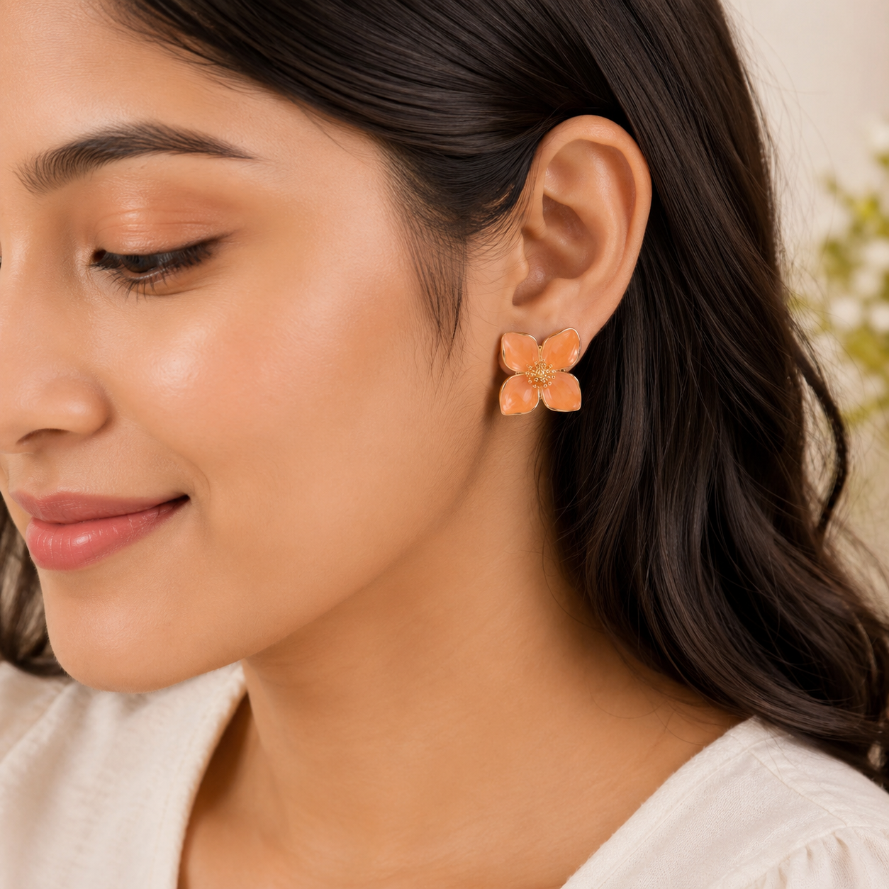 TITLIYA Korean Floral Pearl Earrings Combo Set of 3 – Anti-Tarnish