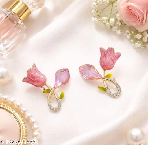 TITLIYA Korean Earrings Combo Set of 4 – Anti-Tarnish Pearl, Floral & Crystal Earrings