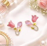 TITLIYA Korean Earrings Combo Set of 4 – Anti-Tarnish Pearl, Floral & Crystal Earrings