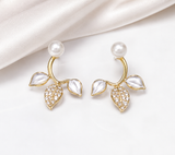 TITLIYA Korean Earrings Combo Set of 4 – Anti-Tarnish Pearl, Crystal & Floral Earrings