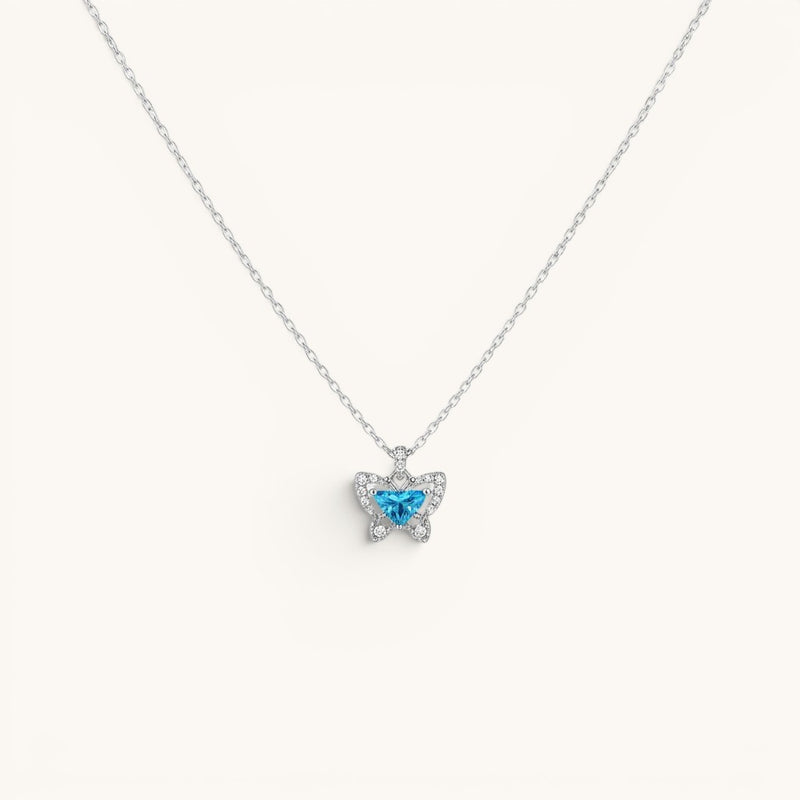 Blue Butterfly Pendant Necklace