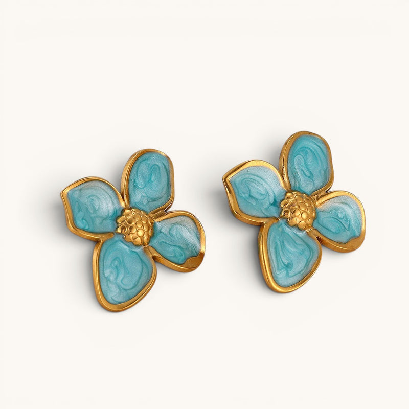 Blue Flower Earring