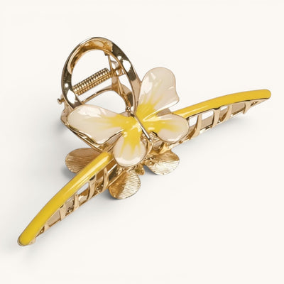 Gold and Yellow Butterfly Hair Claw Clip for Women