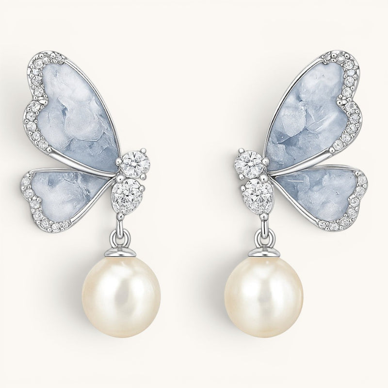 Drop Butterfly Earrings for Girls with Artificial Stone