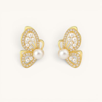 Butterfly Wing Gold Studs Premium Korean Earrings