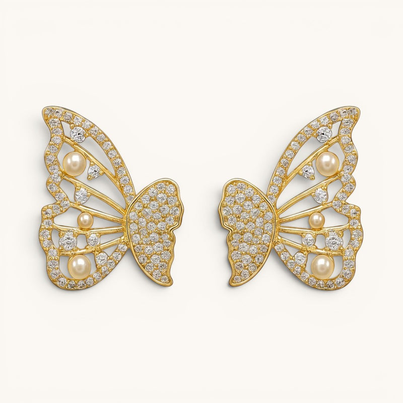 Crystal Butterfly Stud Earrings