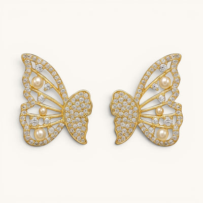 Crystal Butterfly Stud Earrings