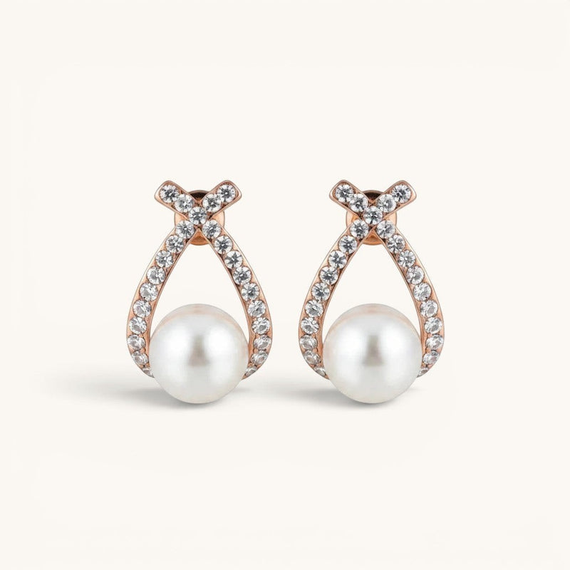 Double Cross Dimond Koran Earring