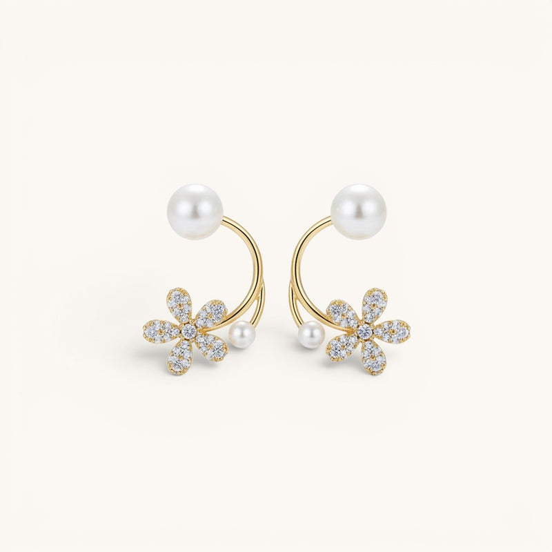 TITLIYA Korean Flower Pearl Earrings