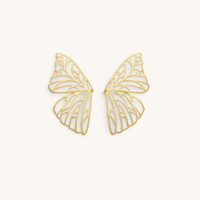 Gold Plated Butterfly Hoop Earrings (Premium)