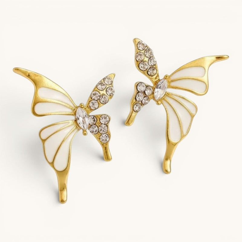 Trendy Gold Plated Butterfly Stud Earrings