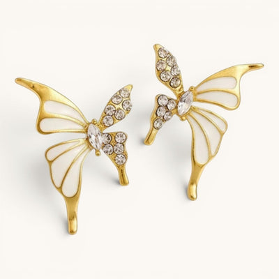 Trendy Gold Plated Butterfly Stud Earrings