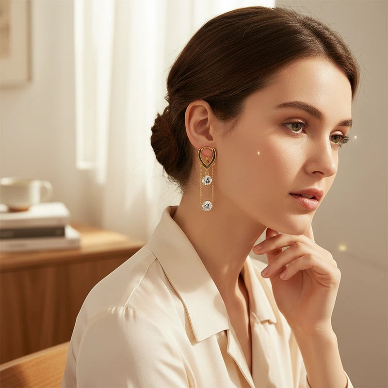 TITLIYA Korean Diamond Hanging Earrings