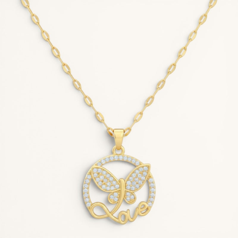 Stainless Steel Love Butterfly Pendant