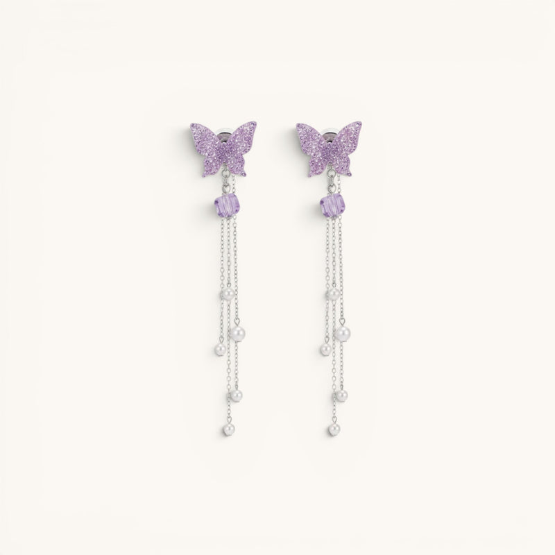Purple Colour Trending Korean-Style Earrings
