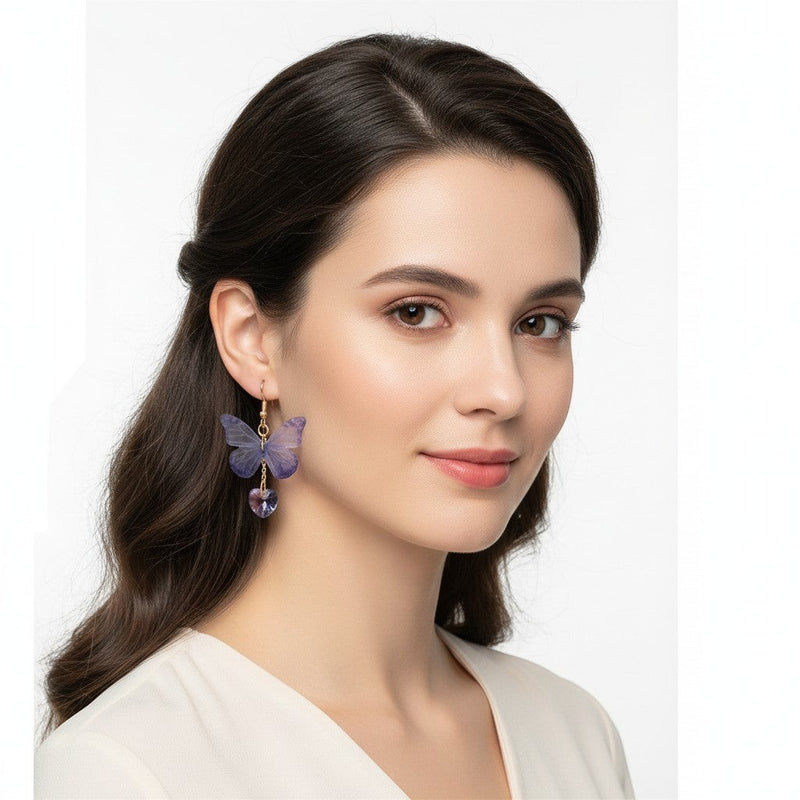 Purple Butterfly Soft Korean earring