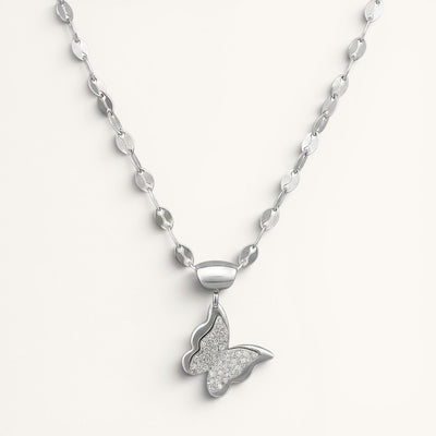 Silver Butterfly Pendant Necklace