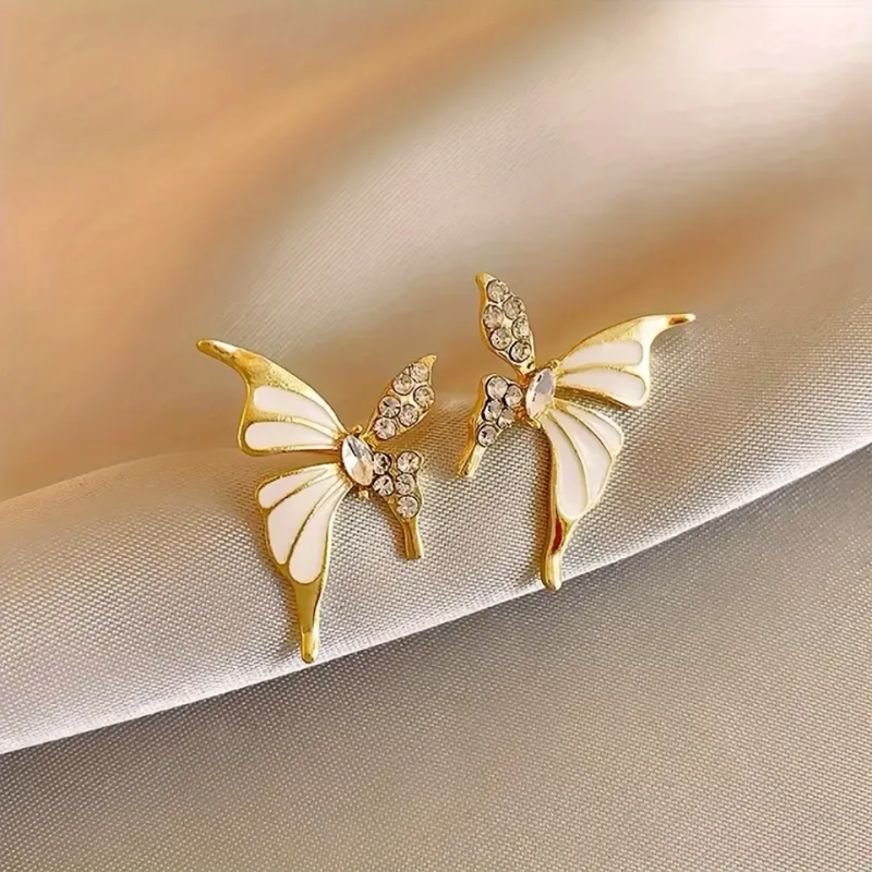 Trendy Gold Plated Butterfly Stud Earrings