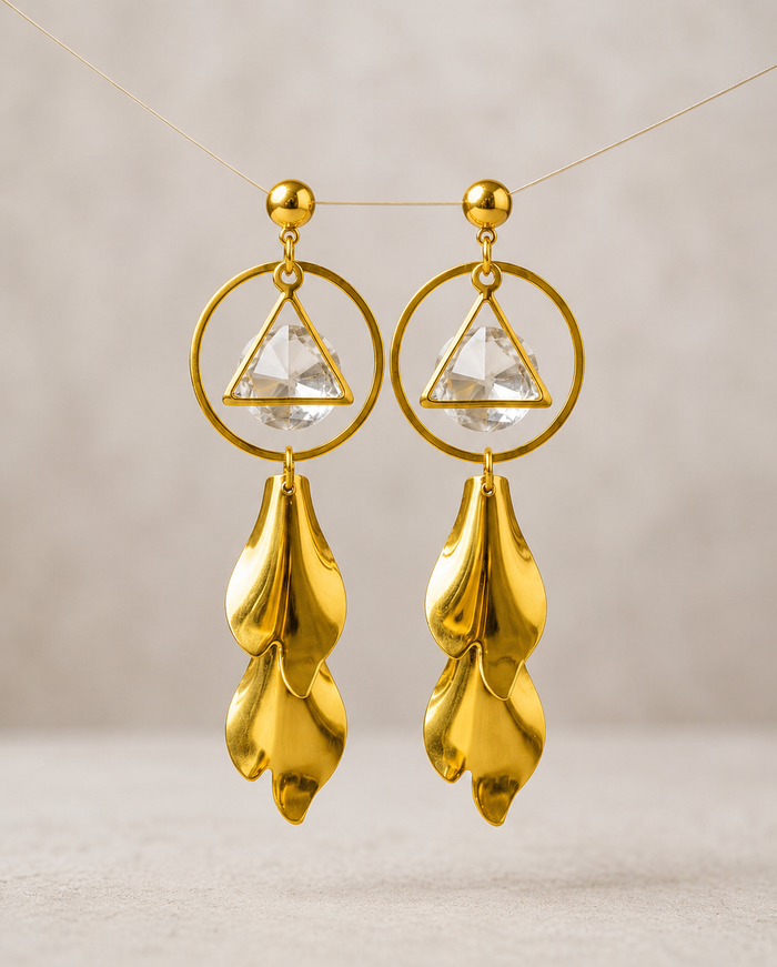 Elegant chandelier earrings with crystals