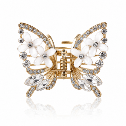 TITLIYA Korean White Butterfly Claw Hair Clip – Anti-Tarnish Floral Design