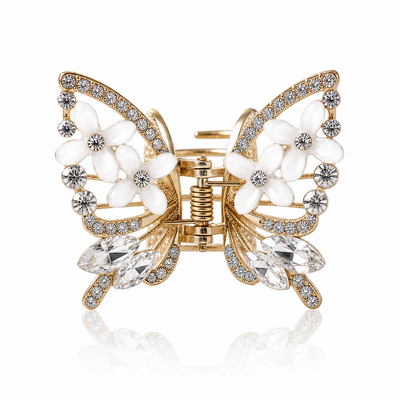 TITLIYA Korean White Butterfly Claw Hair Clip – Anti-Tarnish Floral Design